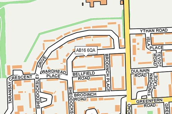 AB16 6QA map - OS OpenMap – Local (Ordnance Survey)
