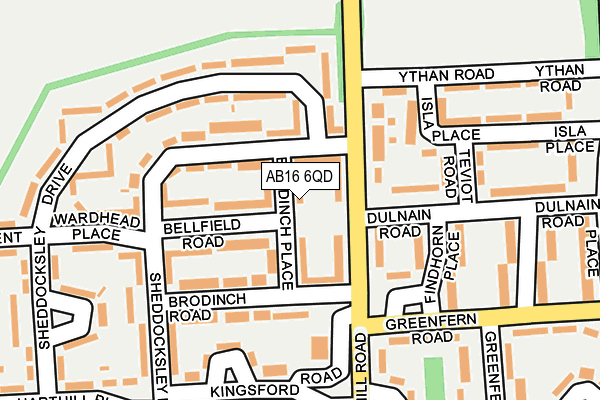 AB16 6QD map - OS OpenMap – Local (Ordnance Survey)