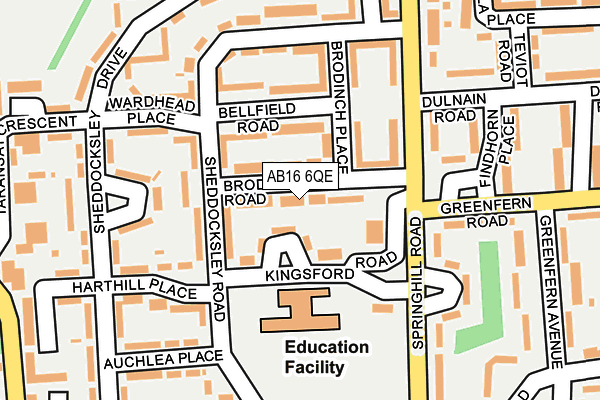 AB16 6QE map - OS OpenMap – Local (Ordnance Survey)