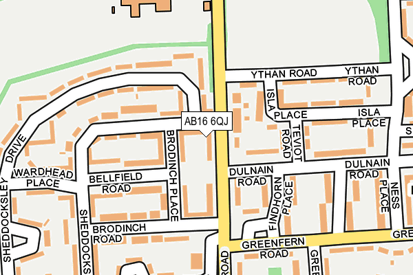 AB16 6QJ map - OS OpenMap – Local (Ordnance Survey)
