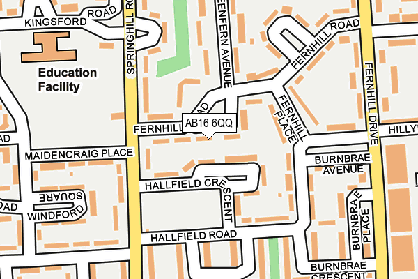 AB16 6QQ map - OS OpenMap – Local (Ordnance Survey)