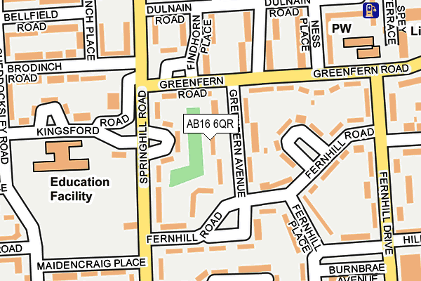 AB16 6QR map - OS OpenMap – Local (Ordnance Survey)