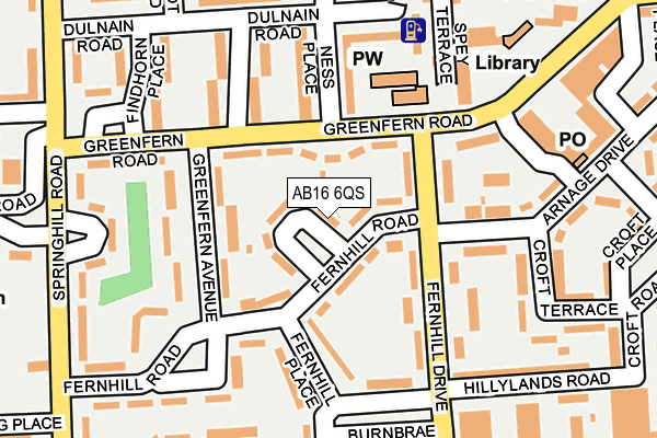 AB16 6QS map - OS OpenMap – Local (Ordnance Survey)