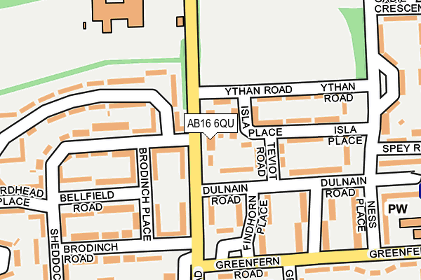 AB16 6QU map - OS OpenMap – Local (Ordnance Survey)