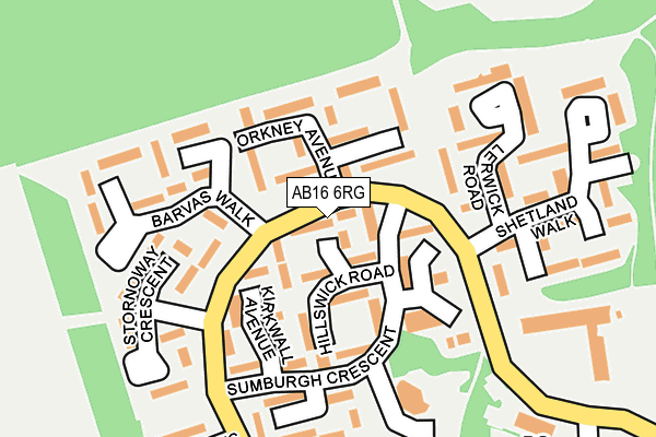 AB16 6RG map - OS OpenMap – Local (Ordnance Survey)