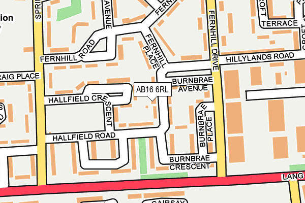 AB16 6RL map - OS OpenMap – Local (Ordnance Survey)