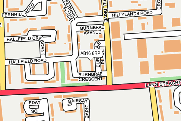 AB16 6RP map - OS OpenMap – Local (Ordnance Survey)