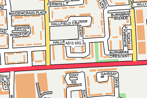 AB16 6RS map - OS OpenMap – Local (Ordnance Survey)