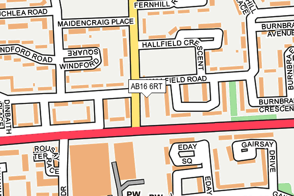 AB16 6RT map - OS OpenMap – Local (Ordnance Survey)