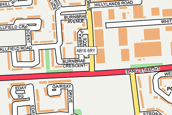 AB16 6RY map - OS OpenMap – Local (Ordnance Survey)