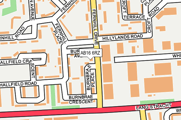 AB16 6RZ map - OS OpenMap – Local (Ordnance Survey)