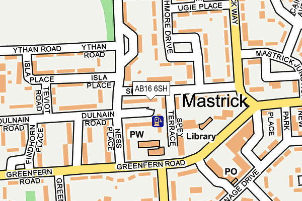 AB16 6SH map - OS OpenMap – Local (Ordnance Survey)