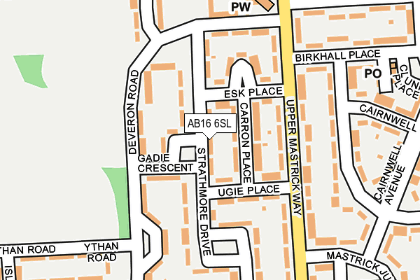 AB16 6SL map - OS OpenMap – Local (Ordnance Survey)