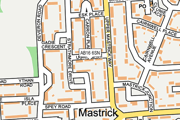 AB16 6SN map - OS OpenMap – Local (Ordnance Survey)