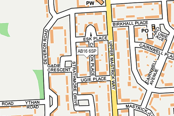AB16 6SP map - OS OpenMap – Local (Ordnance Survey)