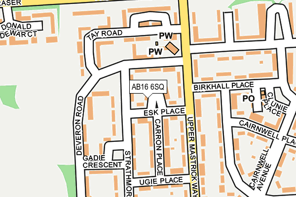 AB16 6SQ map - OS OpenMap – Local (Ordnance Survey)
