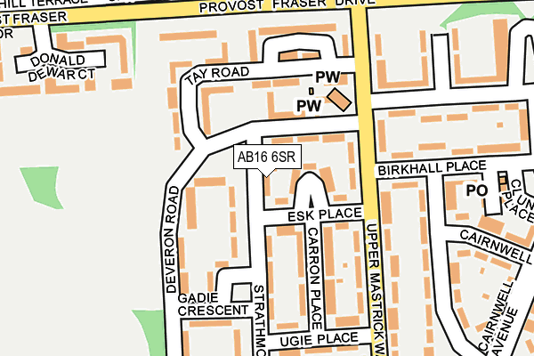 AB16 6SR map - OS OpenMap – Local (Ordnance Survey)