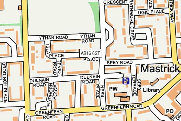 AB16 6ST map - OS OpenMap – Local (Ordnance Survey)