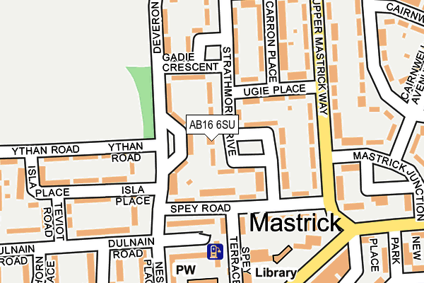 AB16 6SU map - OS OpenMap – Local (Ordnance Survey)