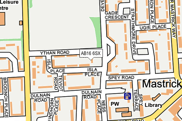 AB16 6SX map - OS OpenMap – Local (Ordnance Survey)