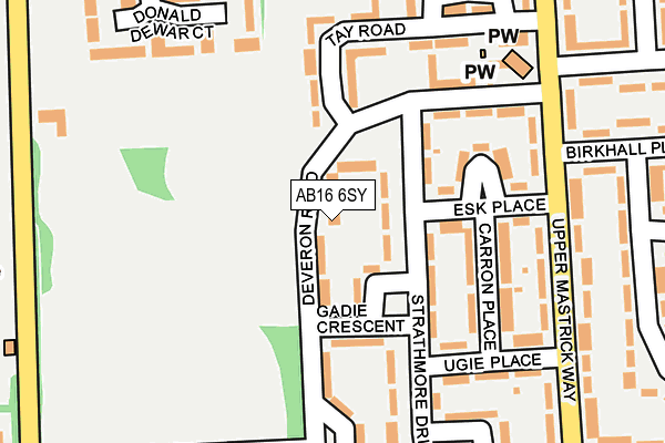 AB16 6SY map - OS OpenMap – Local (Ordnance Survey)