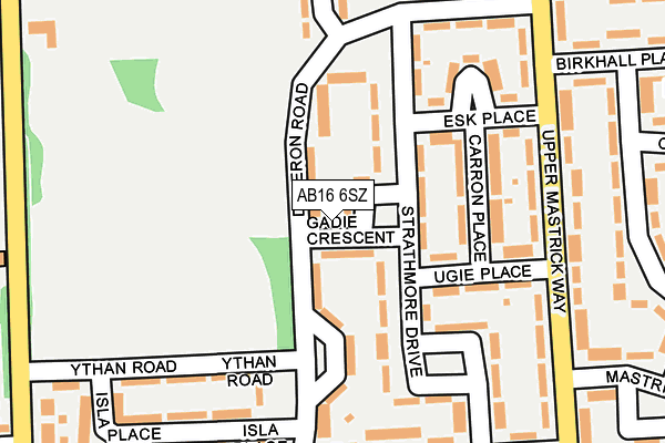 AB16 6SZ map - OS OpenMap – Local (Ordnance Survey)
