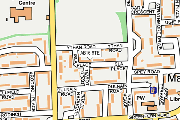 AB16 6TE map - OS OpenMap – Local (Ordnance Survey)