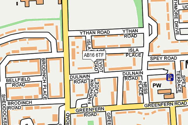 AB16 6TF map - OS OpenMap – Local (Ordnance Survey)