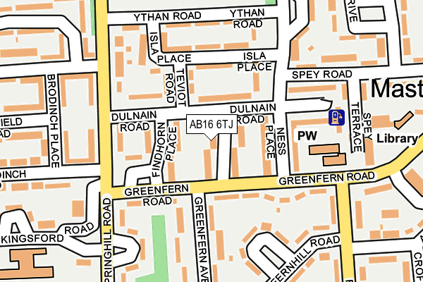 AB16 6TJ map - OS OpenMap – Local (Ordnance Survey)