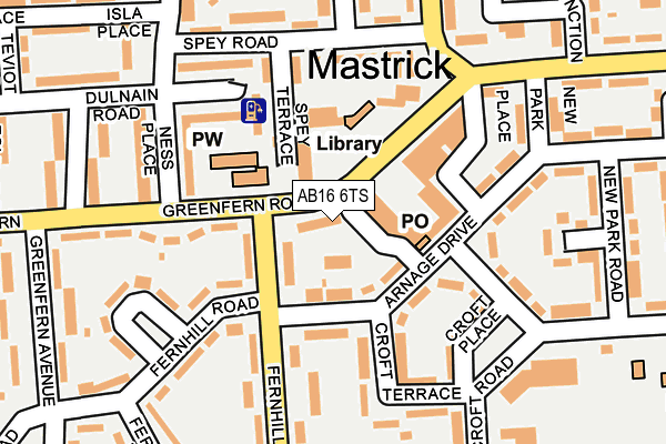 AB16 6TS map - OS OpenMap – Local (Ordnance Survey)