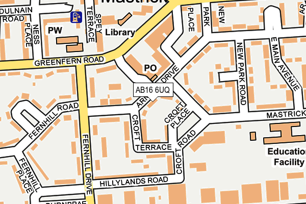 AB16 6UQ map - OS OpenMap – Local (Ordnance Survey)