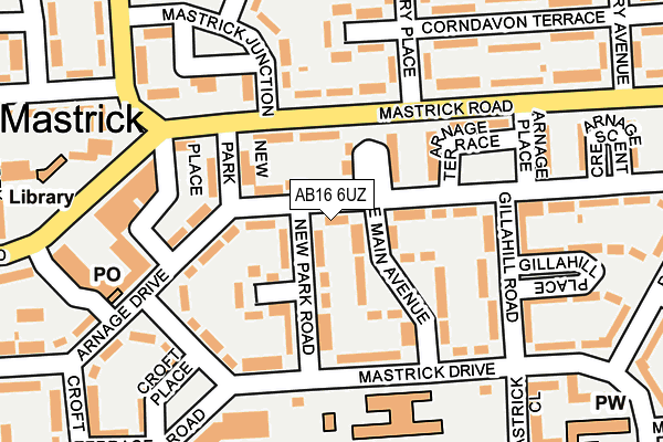 AB16 6UZ map - OS OpenMap – Local (Ordnance Survey)