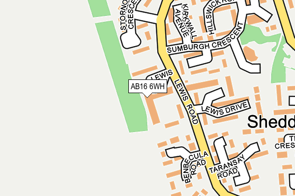 AB16 6WH map - OS OpenMap – Local (Ordnance Survey)