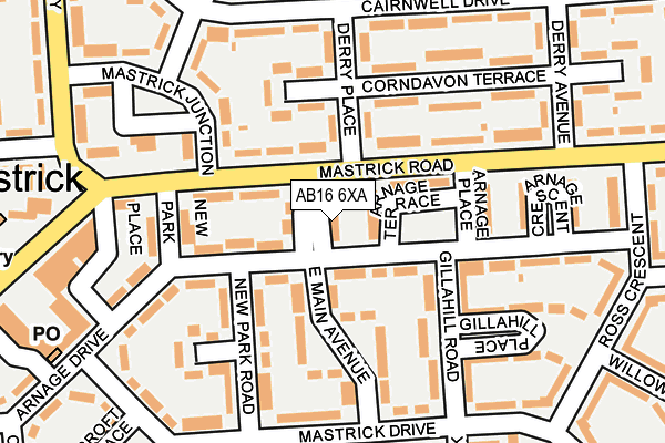 AB16 6XA map - OS OpenMap – Local (Ordnance Survey)