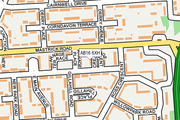 AB16 6XH map - OS OpenMap – Local (Ordnance Survey)