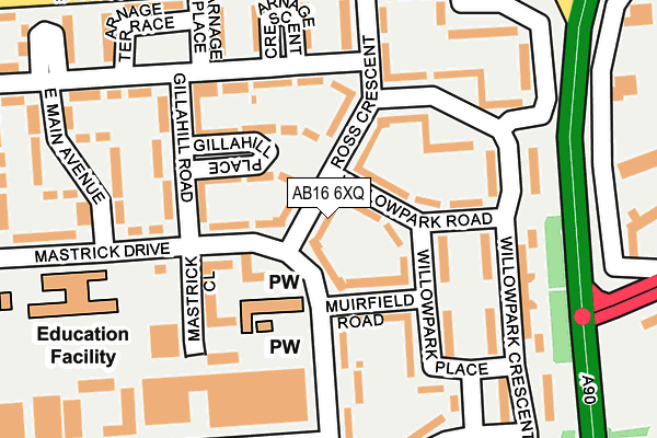 AB16 6XQ map - OS OpenMap – Local (Ordnance Survey)