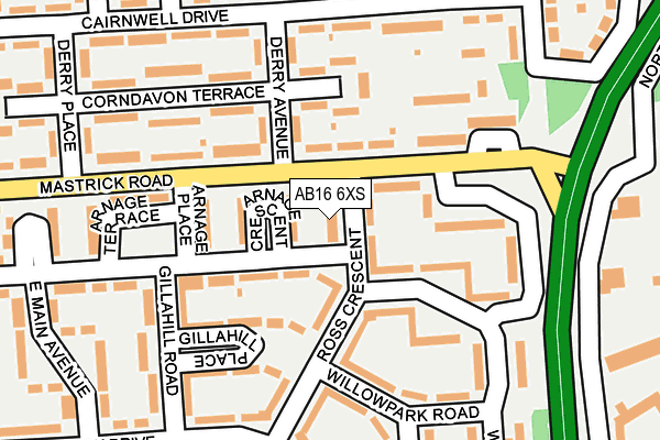 AB16 6XS map - OS OpenMap – Local (Ordnance Survey)