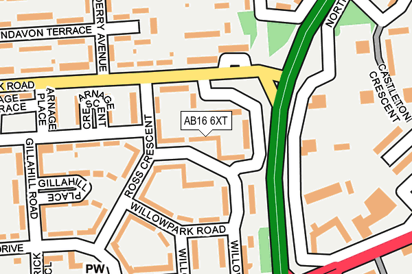 AB16 6XT map - OS OpenMap – Local (Ordnance Survey)