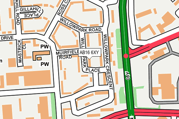 AB16 6XY map - OS OpenMap – Local (Ordnance Survey)