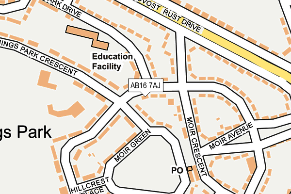 AB16 7AJ map - OS OpenMap – Local (Ordnance Survey)