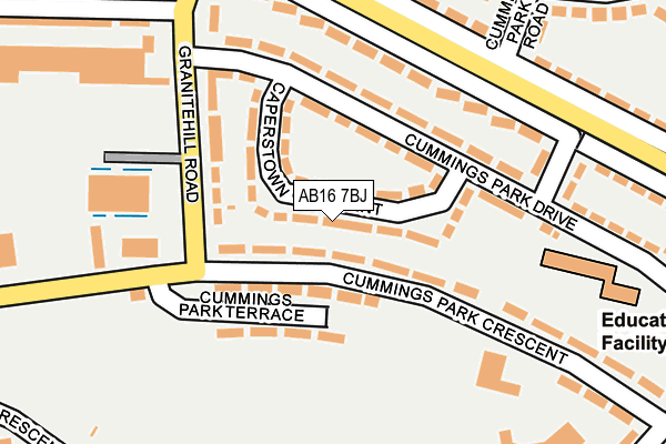 AB16 7BJ map - OS OpenMap – Local (Ordnance Survey)