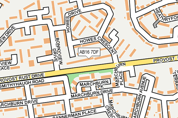 AB16 7DF map - OS OpenMap – Local (Ordnance Survey)