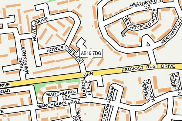 AB16 7DG map - OS OpenMap – Local (Ordnance Survey)