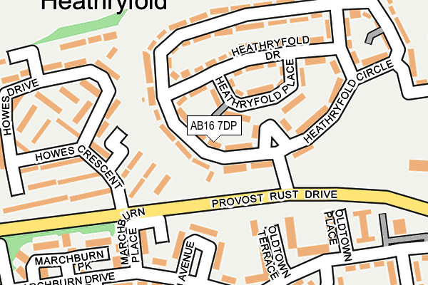 AB16 7DP map - OS OpenMap – Local (Ordnance Survey)