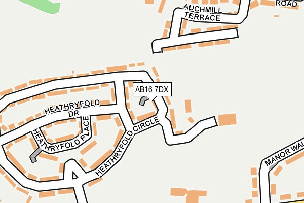 AB16 7DX map - OS OpenMap – Local (Ordnance Survey)