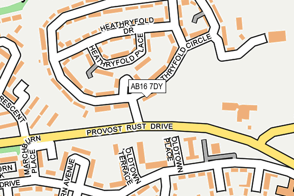 AB16 7DY map - OS OpenMap – Local (Ordnance Survey)