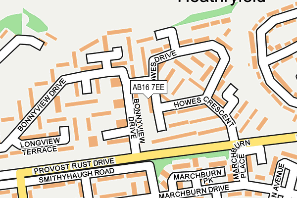 AB16 7EE map - OS OpenMap – Local (Ordnance Survey)