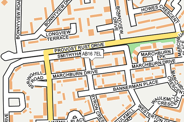 AB16 7EL map - OS OpenMap – Local (Ordnance Survey)