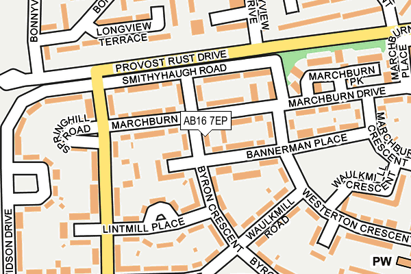 AB16 7EP map - OS OpenMap – Local (Ordnance Survey)