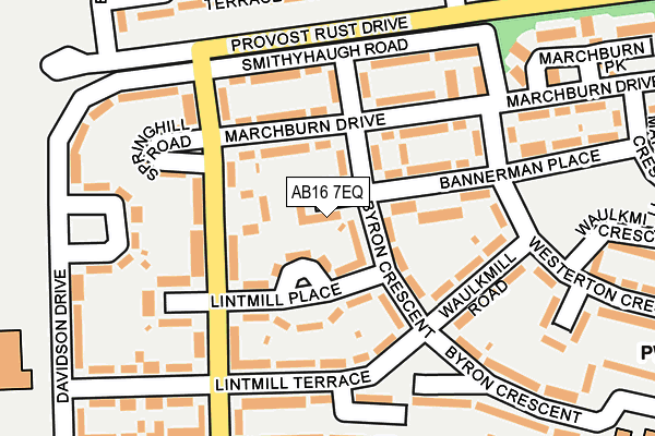 AB16 7EQ map - OS OpenMap – Local (Ordnance Survey)